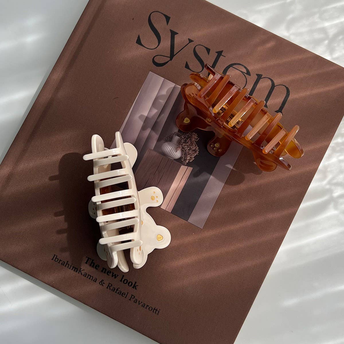 Cute Bear Acetate Hair Claw Clip for Girls