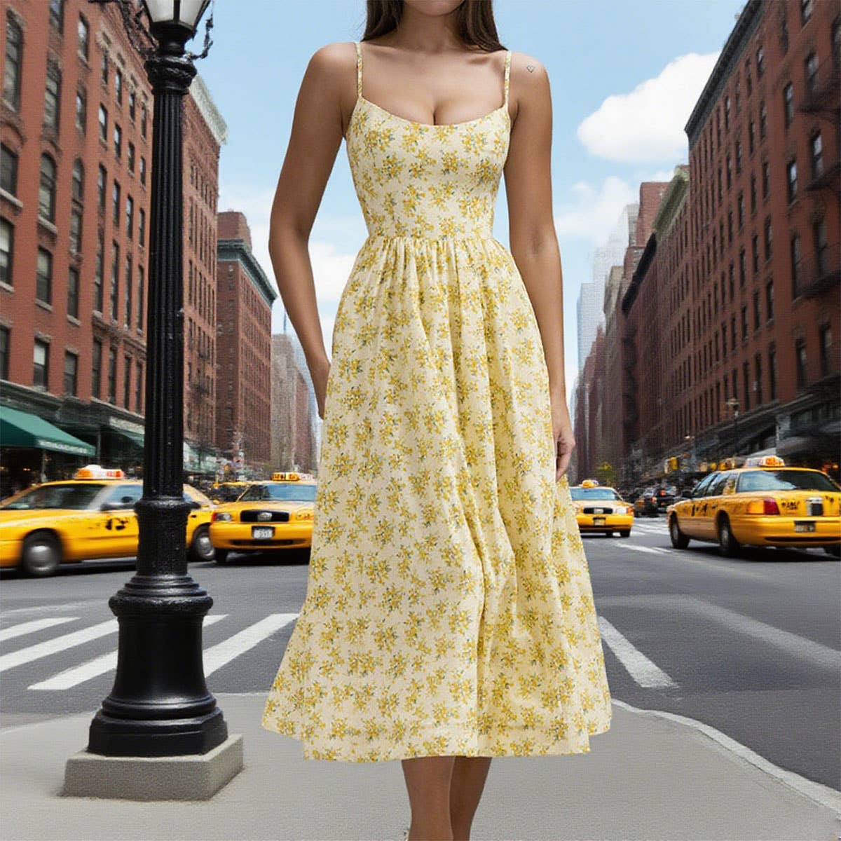 Printed backless sexy long halter dress