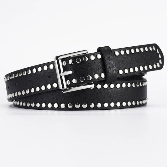 PUNK STYLE RIVET PIN BUCKLE PU BELT