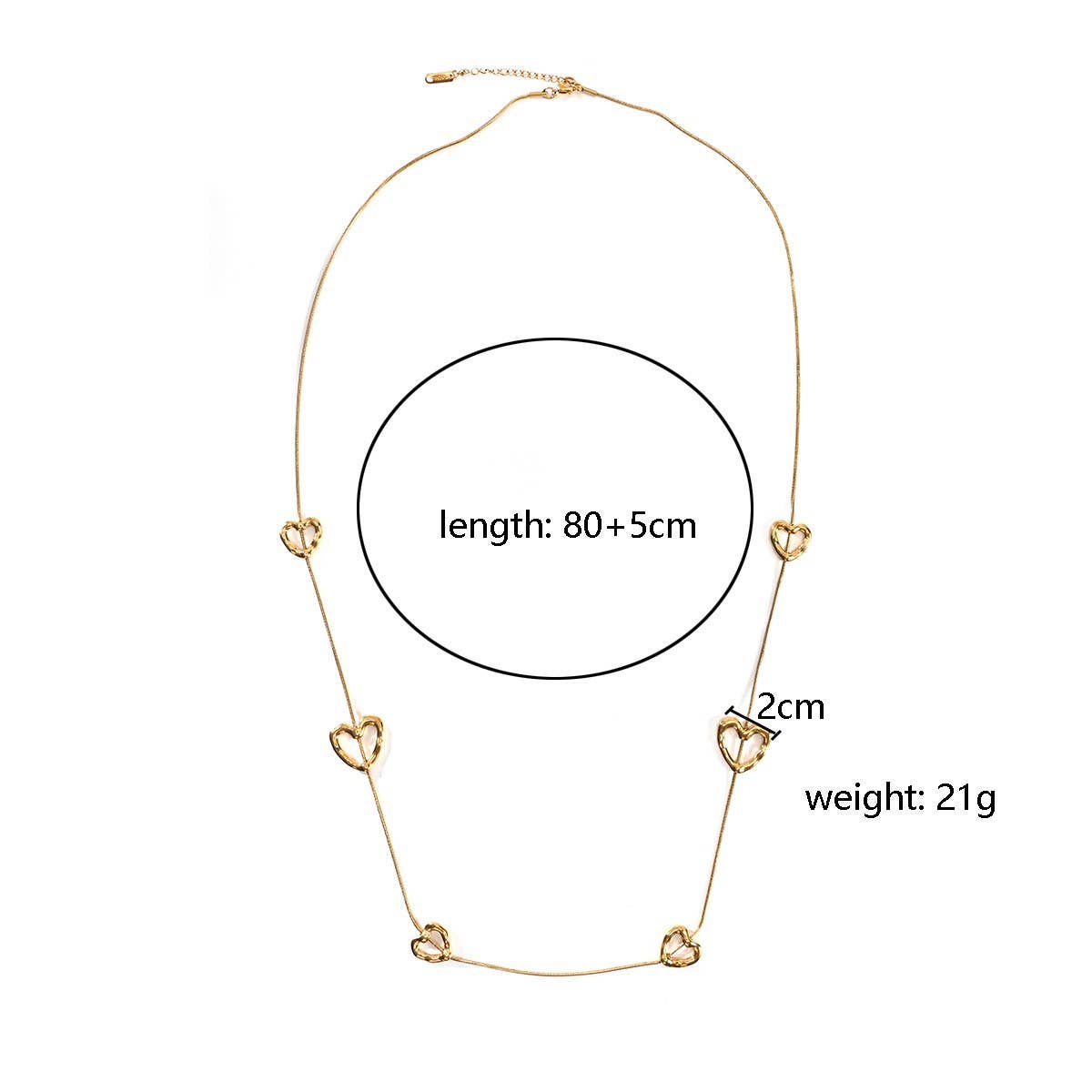 18K Gold Plated Stainless Steel Heart Necklace_CWMM8808