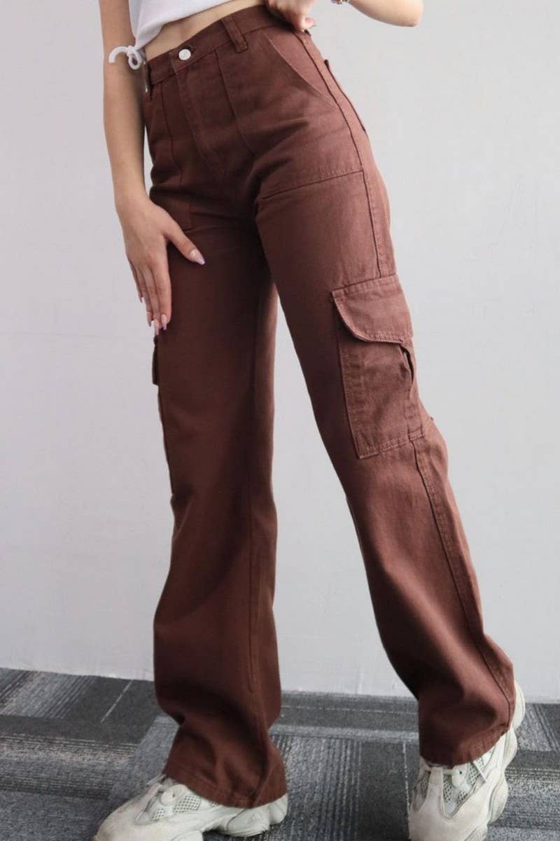 CWBLP1487_MID-RISE THREE-DIMENSIONAL POCKET OVERALLS