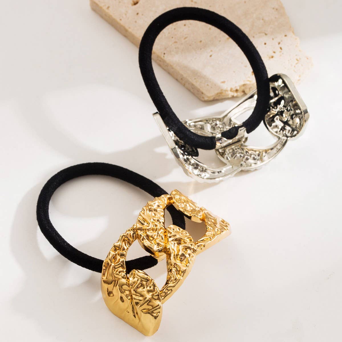 Minimalist Double Arc Hollow Metal Hair Tie