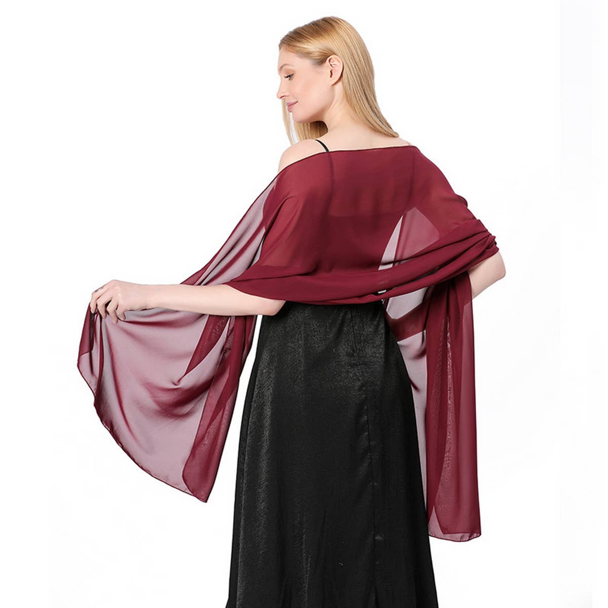 WOMEN SOLID COLOR EVENING SHAWL