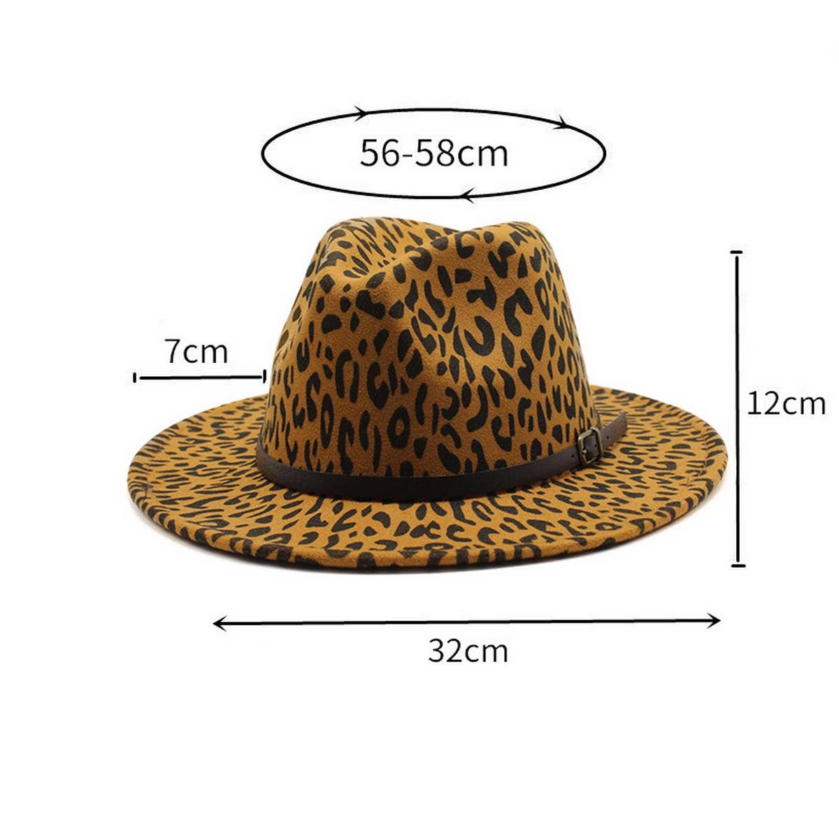 LEOPARD PRINT JAZZ HAT BRITISH STYLE WOOLEN HAT_CWAH2577