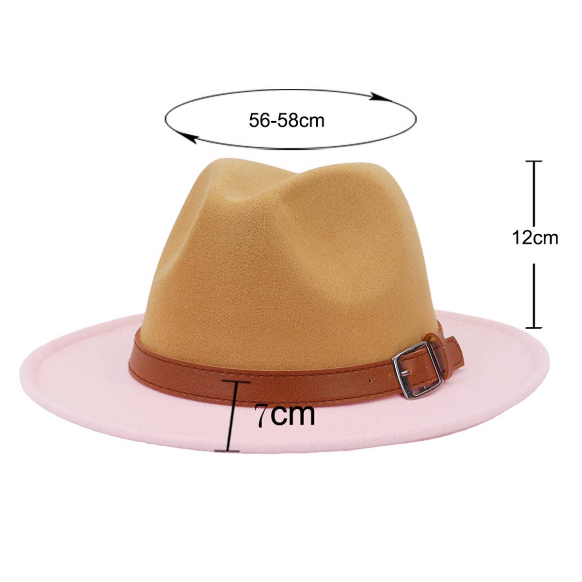 WOMEN WARM RETRO COLOR MATCHING BELT PANAMA HAT_CWAH0708