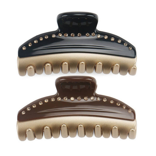 VINTAGE ACETATE HAIR CLIP WITH SINGLE ROW DIAMOND