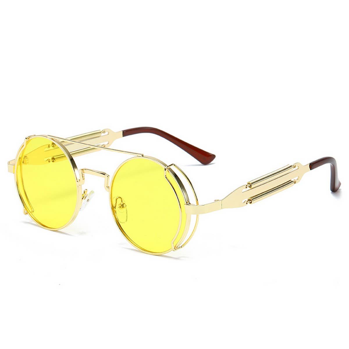 METAL ROUND FRAME STEAMPUNK METAL SUNGLASSES