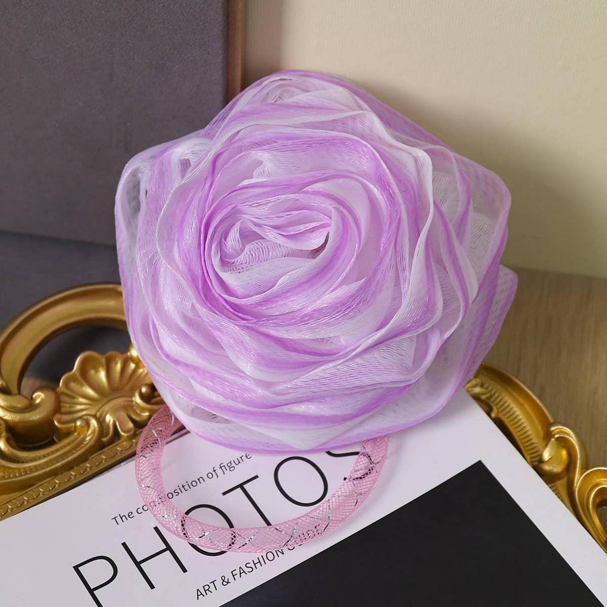 BATH POUF SOFT LARGE ROSE BATH POUF_CWMM3347