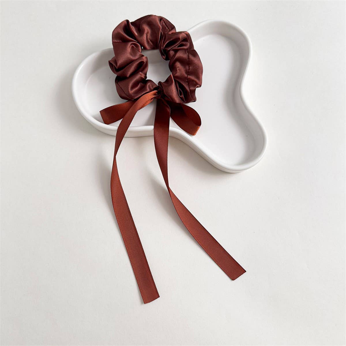 WOMEN KNOTTED STREAMER BOW HAIR TIE_CWAHA1083