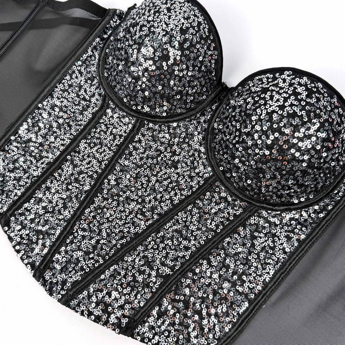 SEXY SLIM FIT SEQUINED HERRINGBONE BRA
