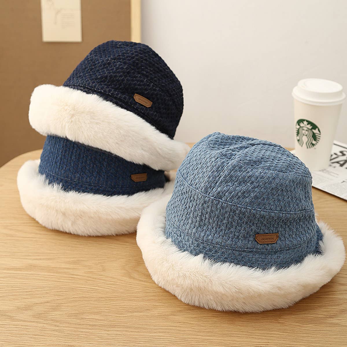 WOMEN AUTUMN AND WINTER THICK BUCKET HAT_CWAB2862