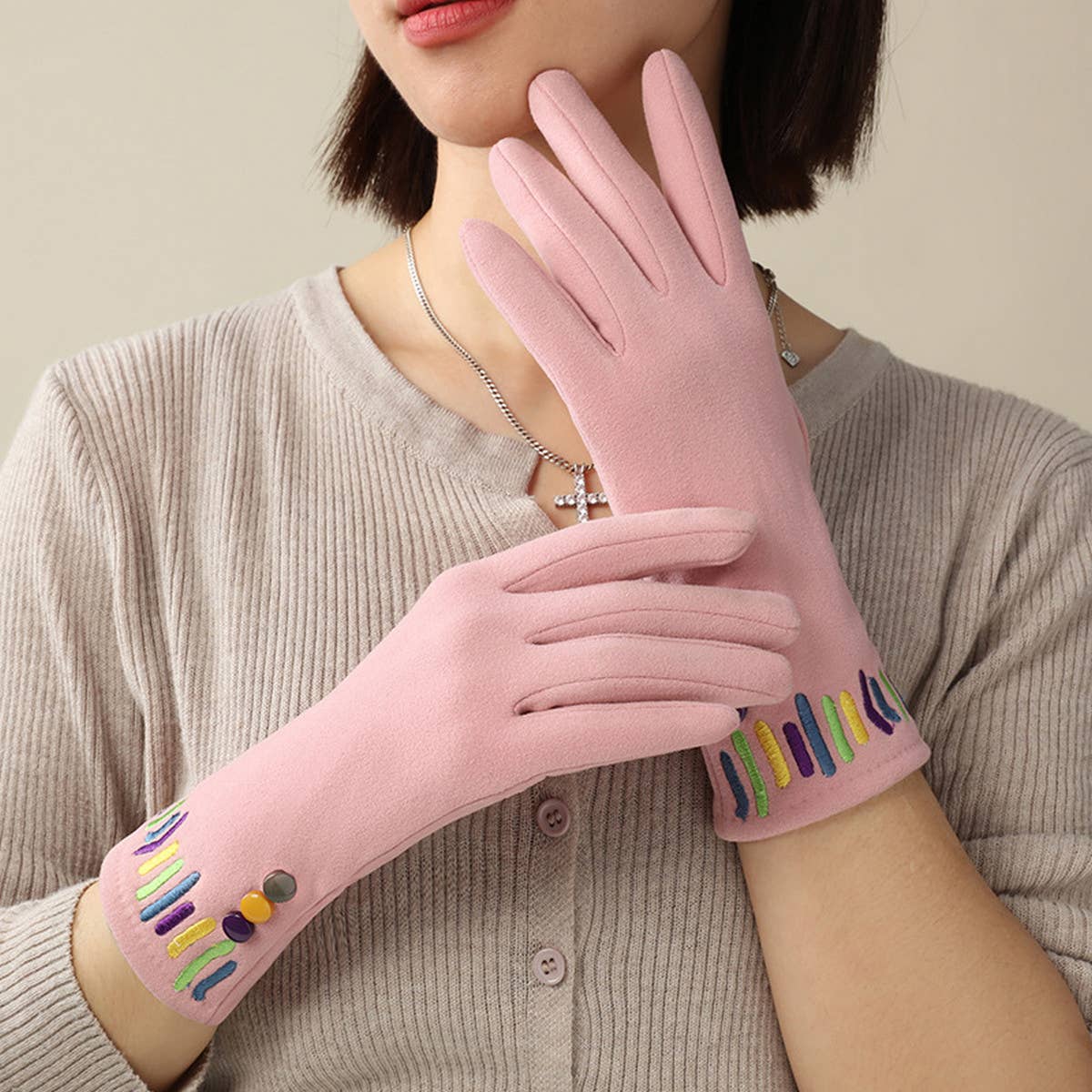 SIMPLE AND STYLISH WARM BREATHABLE GLOVES_CWAG0068