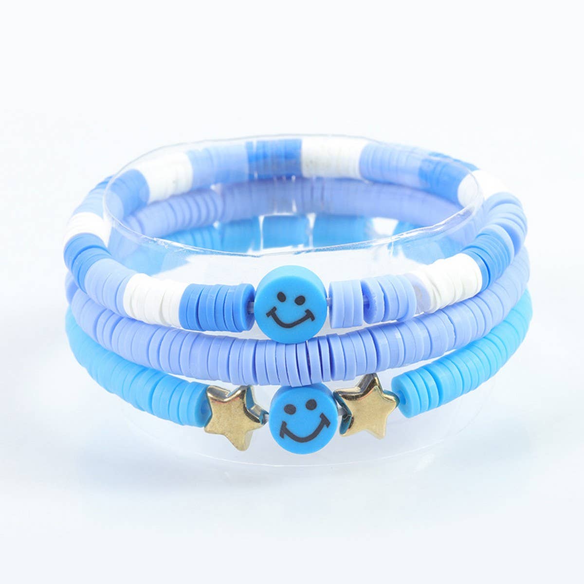 5PCS SMILING FACE LETTER BEAD BRACELET SET_CWMM0537