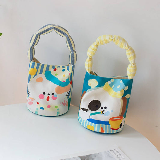 Cute Canvas Bucket Tote ? Crossbody Style_CWAB5597