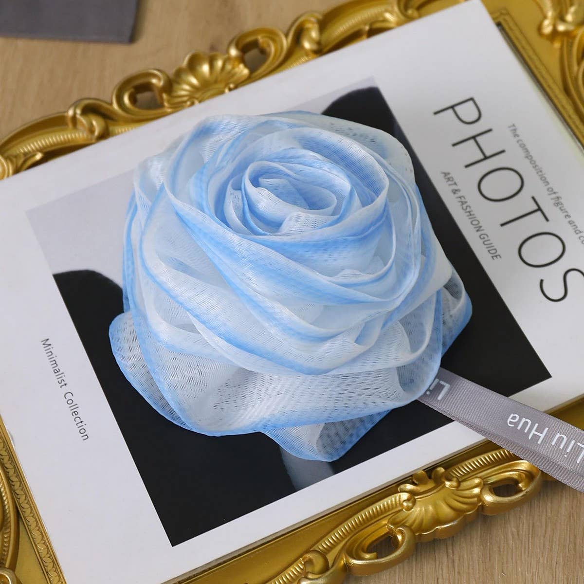 ROSE BATH FLOWER BUBBLE BATH BALL BATH POUF