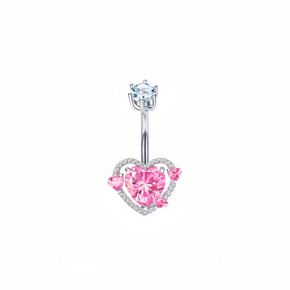 Heart CZ Belly Ring ? Hypoallergenic Bestseller