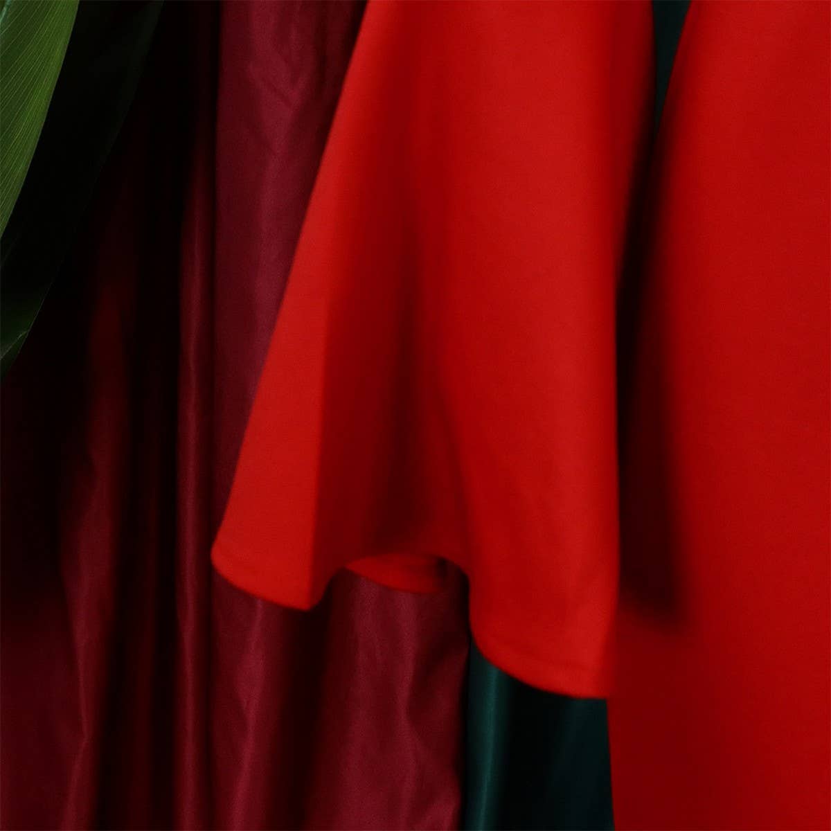 V-NECK ELEGANT TRUMPET SLEEVE SLIT HIP DRESS