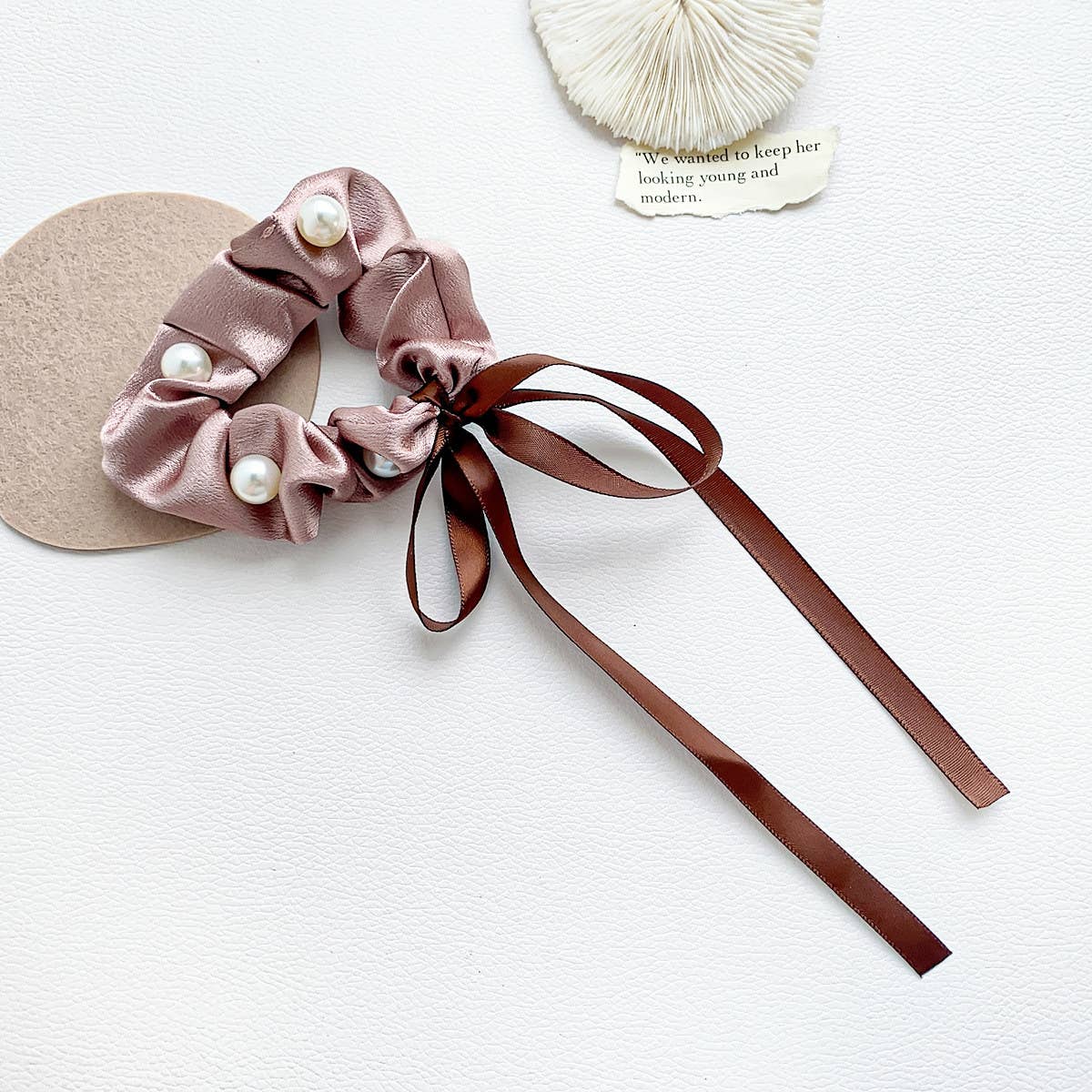 VINTAGE PEARL INTESTINE HAIR ROPE_CWAHA0807