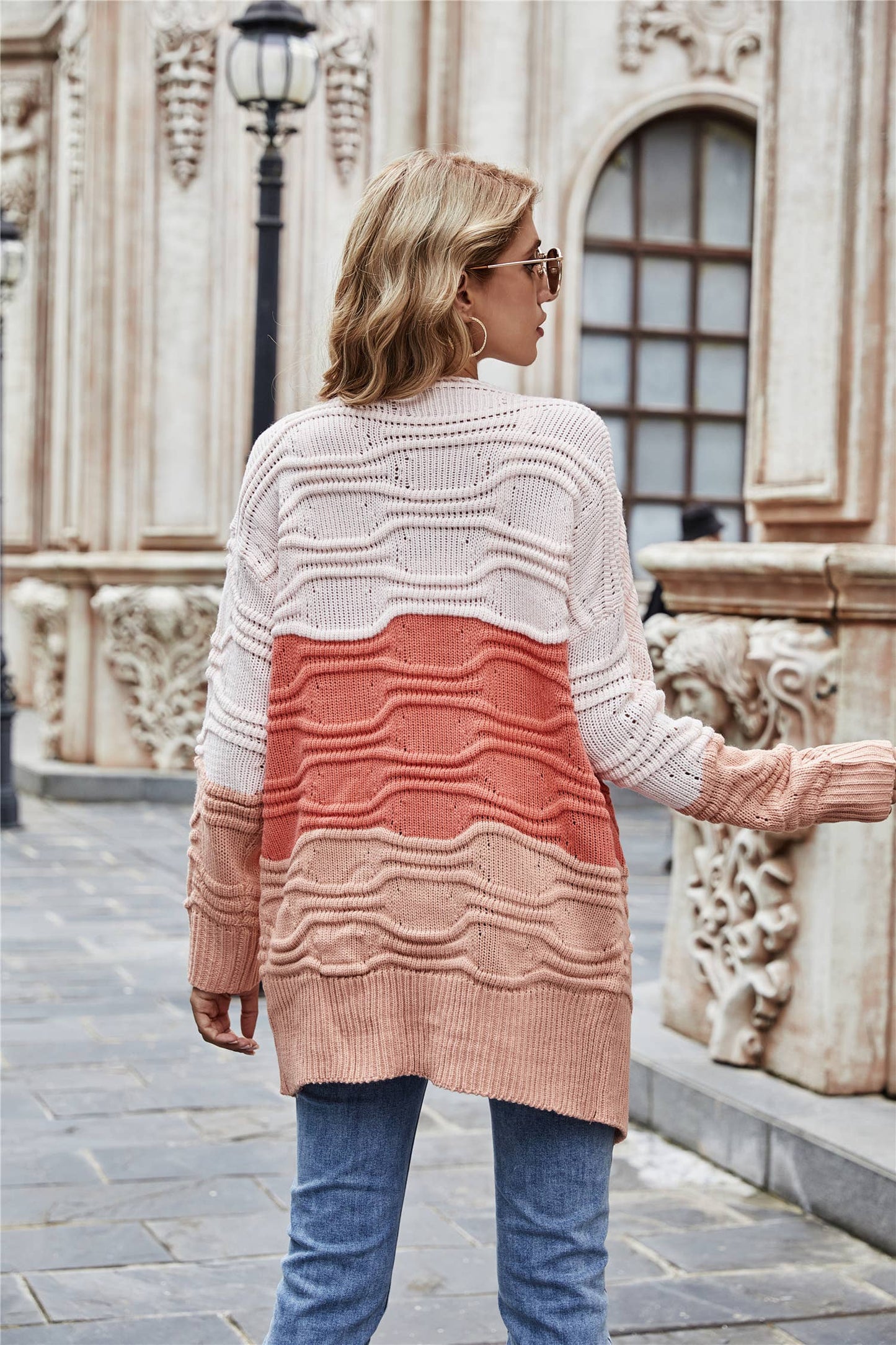 Patchwork Personality Fashion Knit Cardigan_Cwocal0962