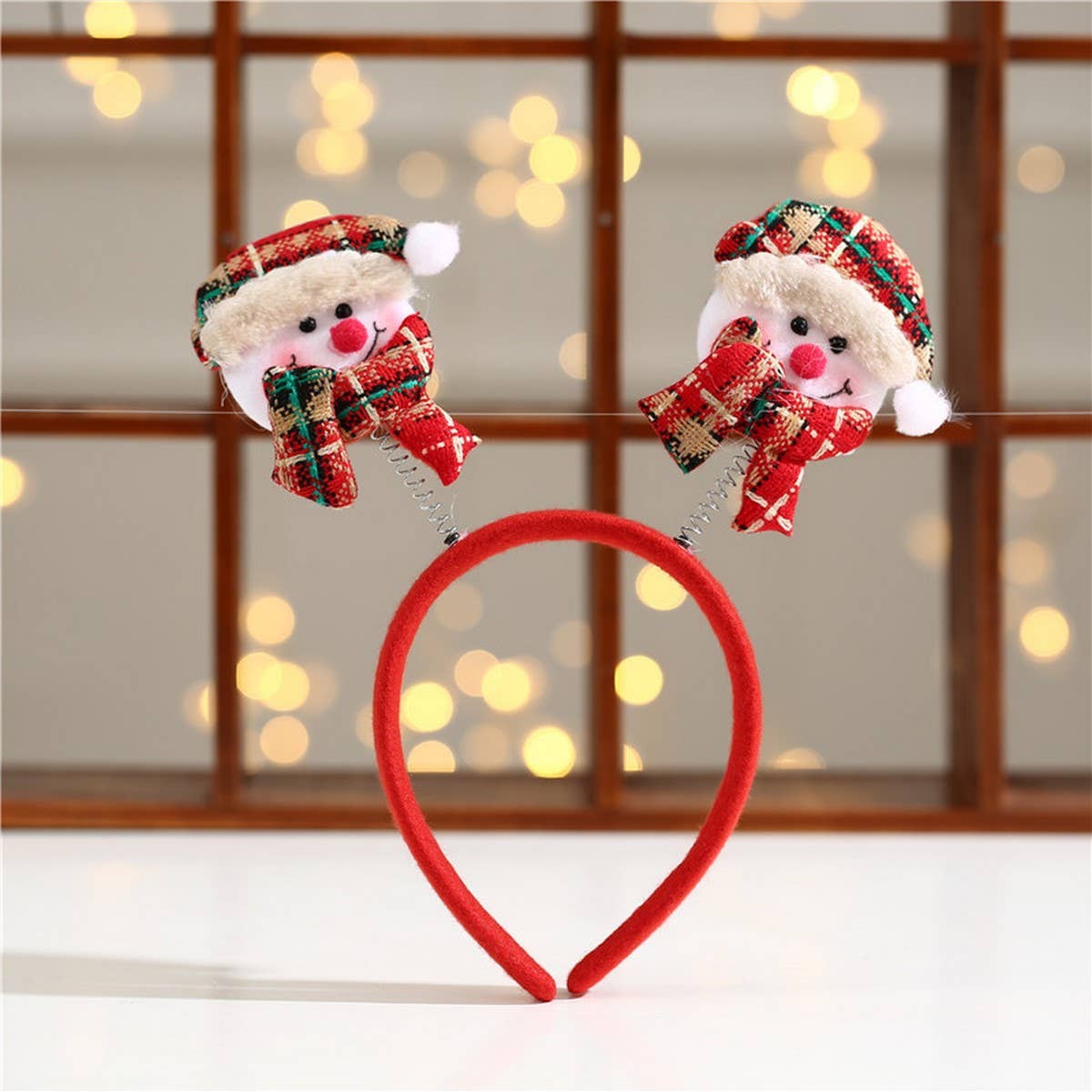 CHRISTMAS RED PLAID CARTOON CHILDREN'S HEADBAND
