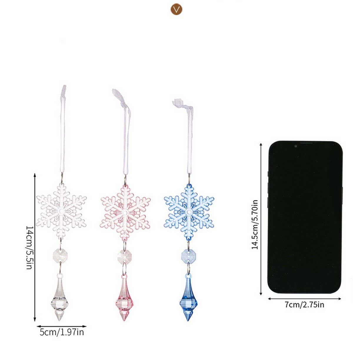 CWMM10186_COLORFUL ACRYLIC SNOWFLAKE  ORNAMENTS FOR XMAS
