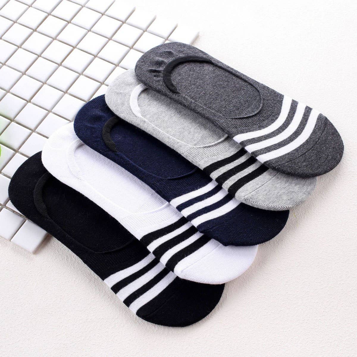MEN'S SHALLOW COTTON BREATHABLE INVISIBLE SOCKS