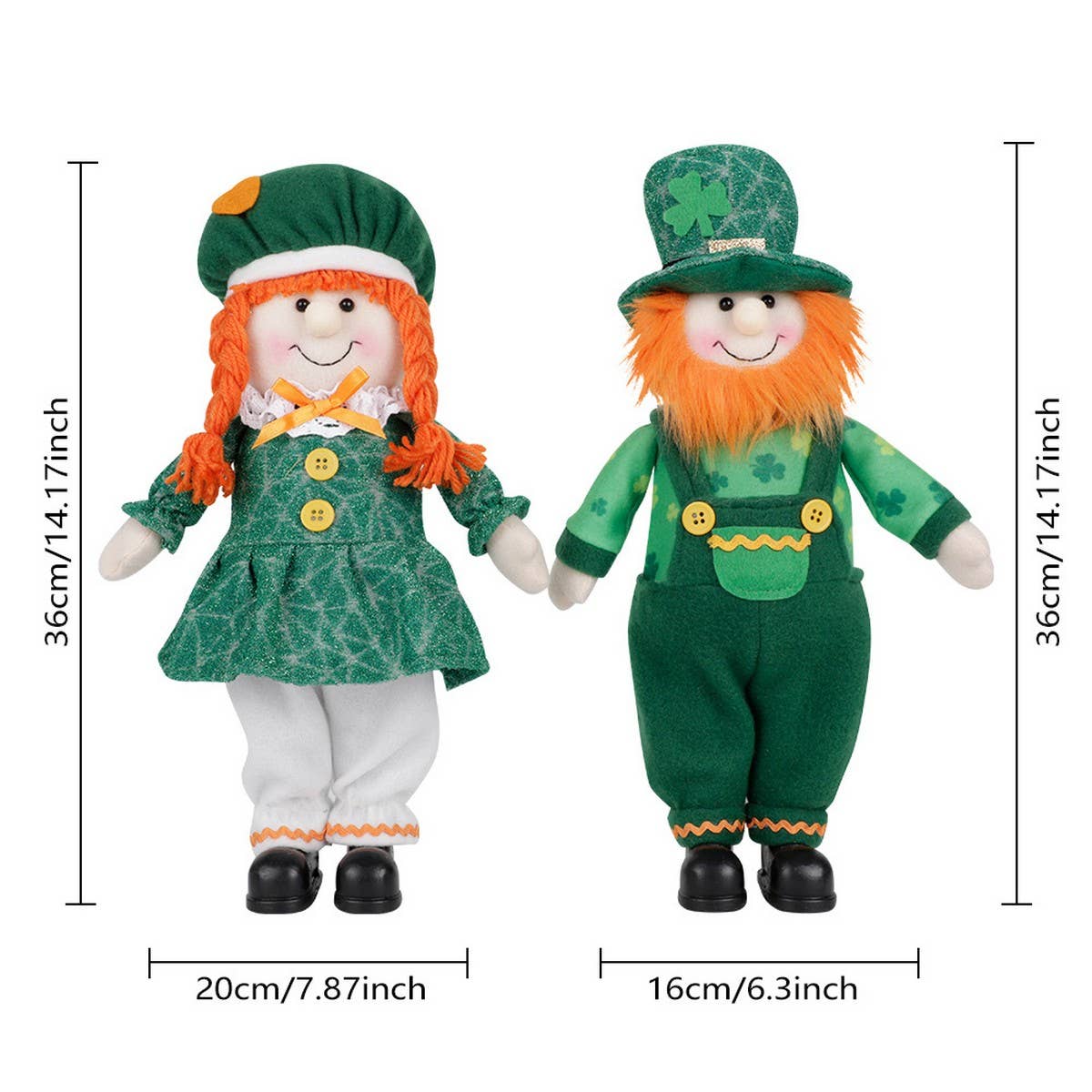 ST. PATRICK GIRL DOLL GIFT STANDING FIGUREORNAMENTS_CWMM3450