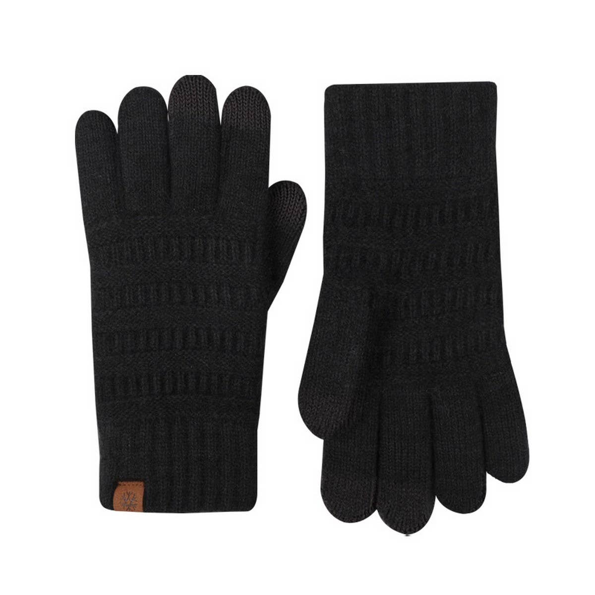 WOMEN'S WINTER SOLID COLOR WOOL KNITTED GLOVES_CWAG0405