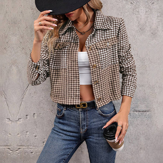 Lapel top vintage cardigan coat