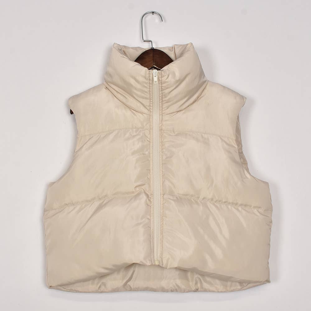 VELVET ZIPPER VEST WARM PADDED STREET COAT