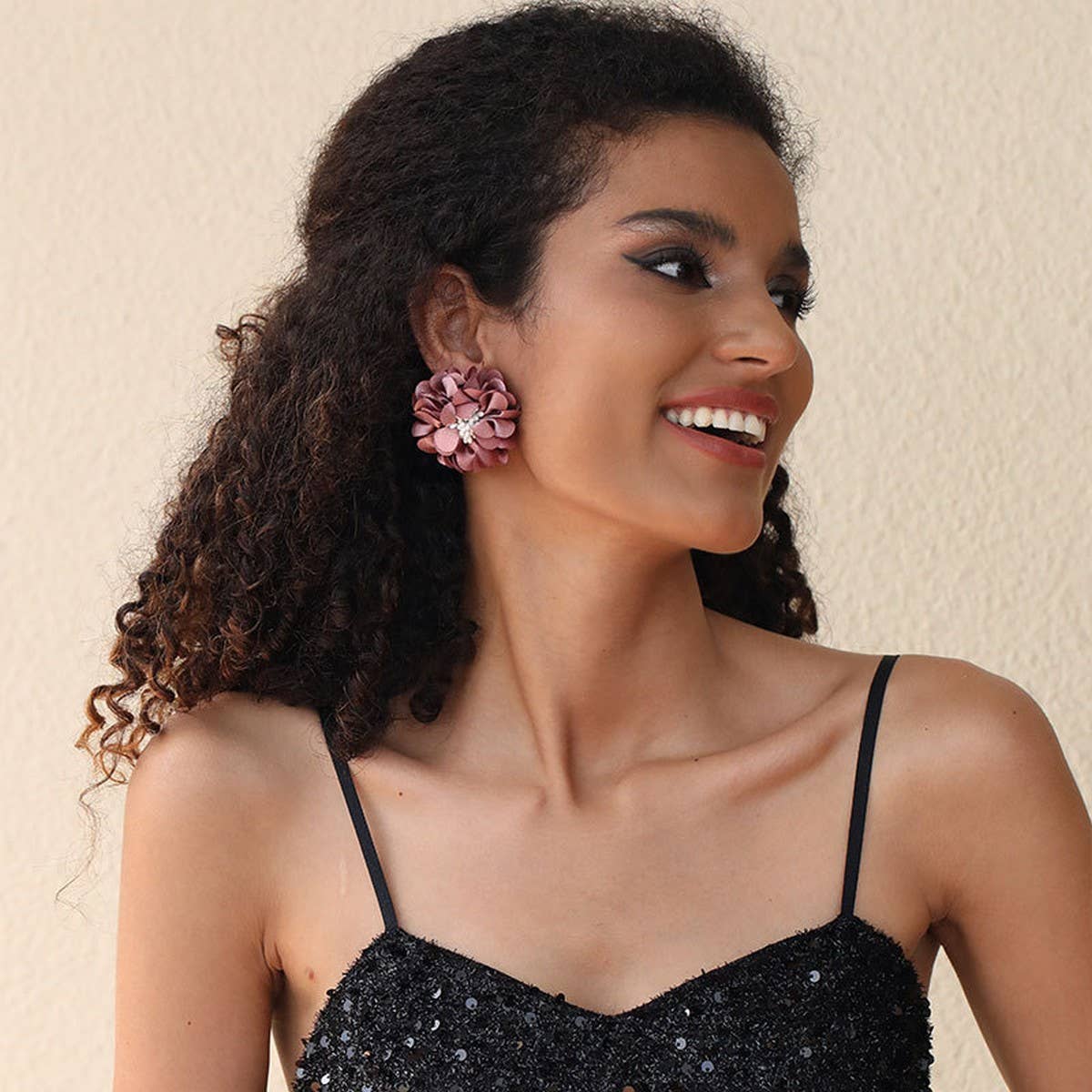 Handmade Fabric Flower Stud Earrings ? Minimalist