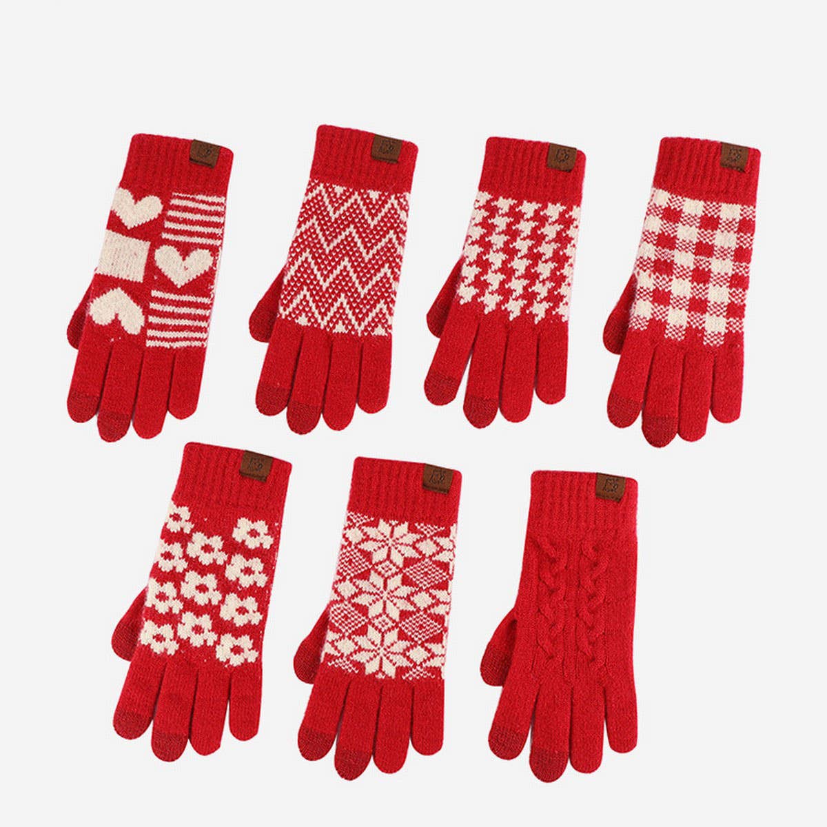 WINTER FESTIVE WARM TOUCH SCREEN BRUSHED GLOVES_CWAG0376