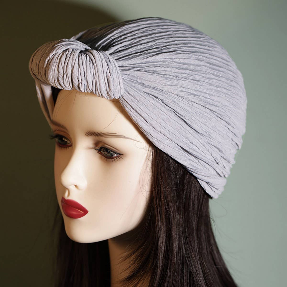 KNOTTED FASHION SILVER WIRE HORN HEAD SCARF