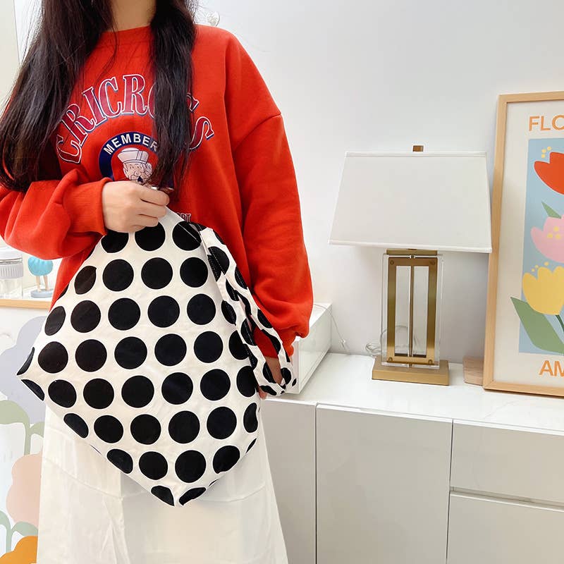 Large dot single-shoulder adjustable bag