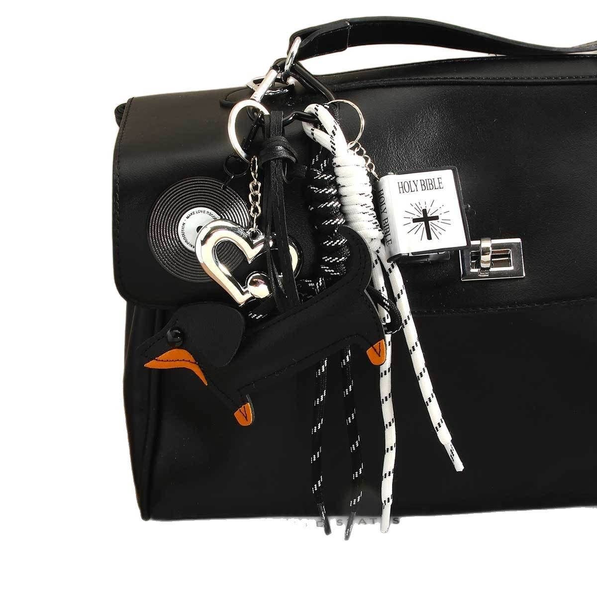 Dachshund PU Keychain with Book & Tennis Cord