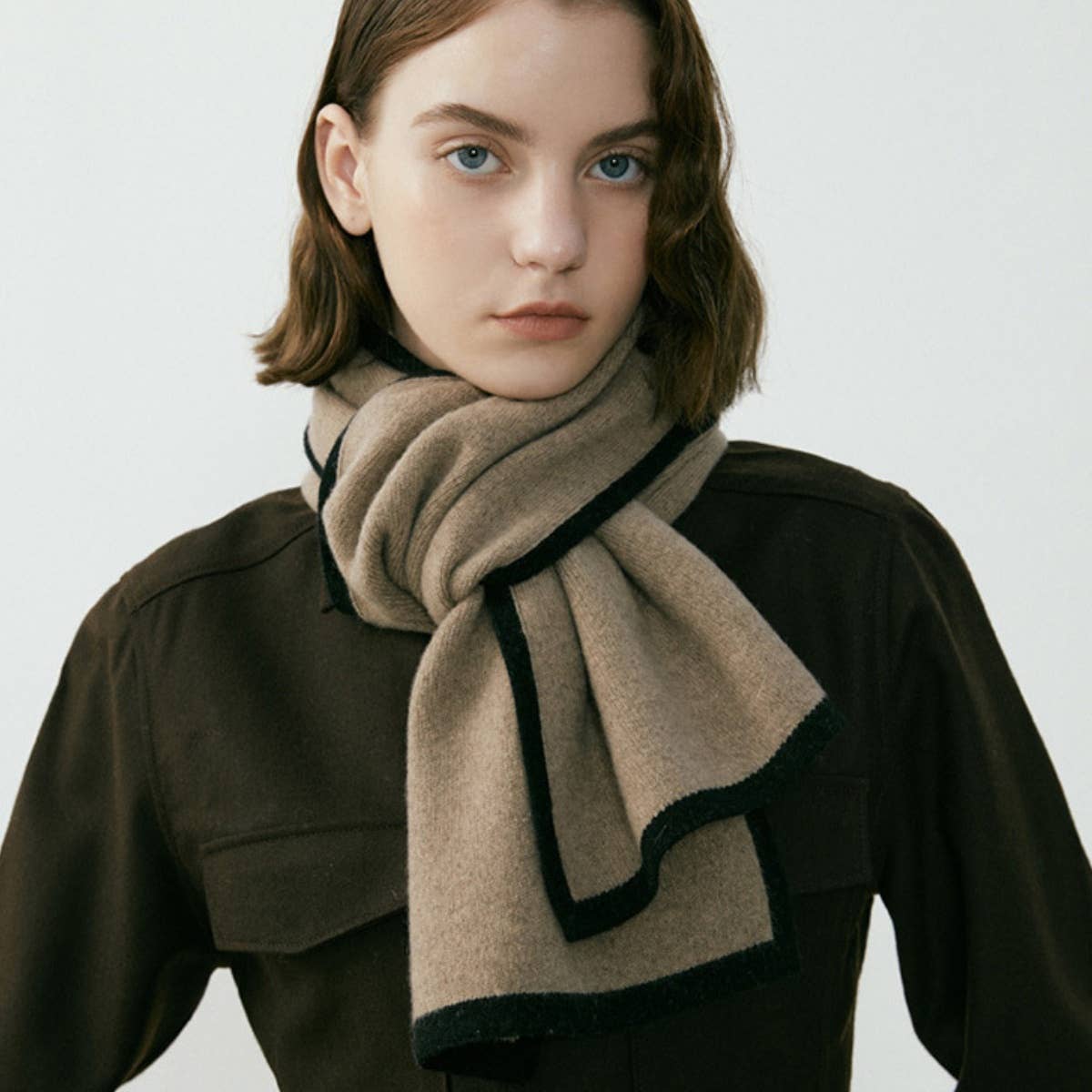 CWASC1607_WINTER FASHION PATCHWORK SCARF WARM SMALL NECK