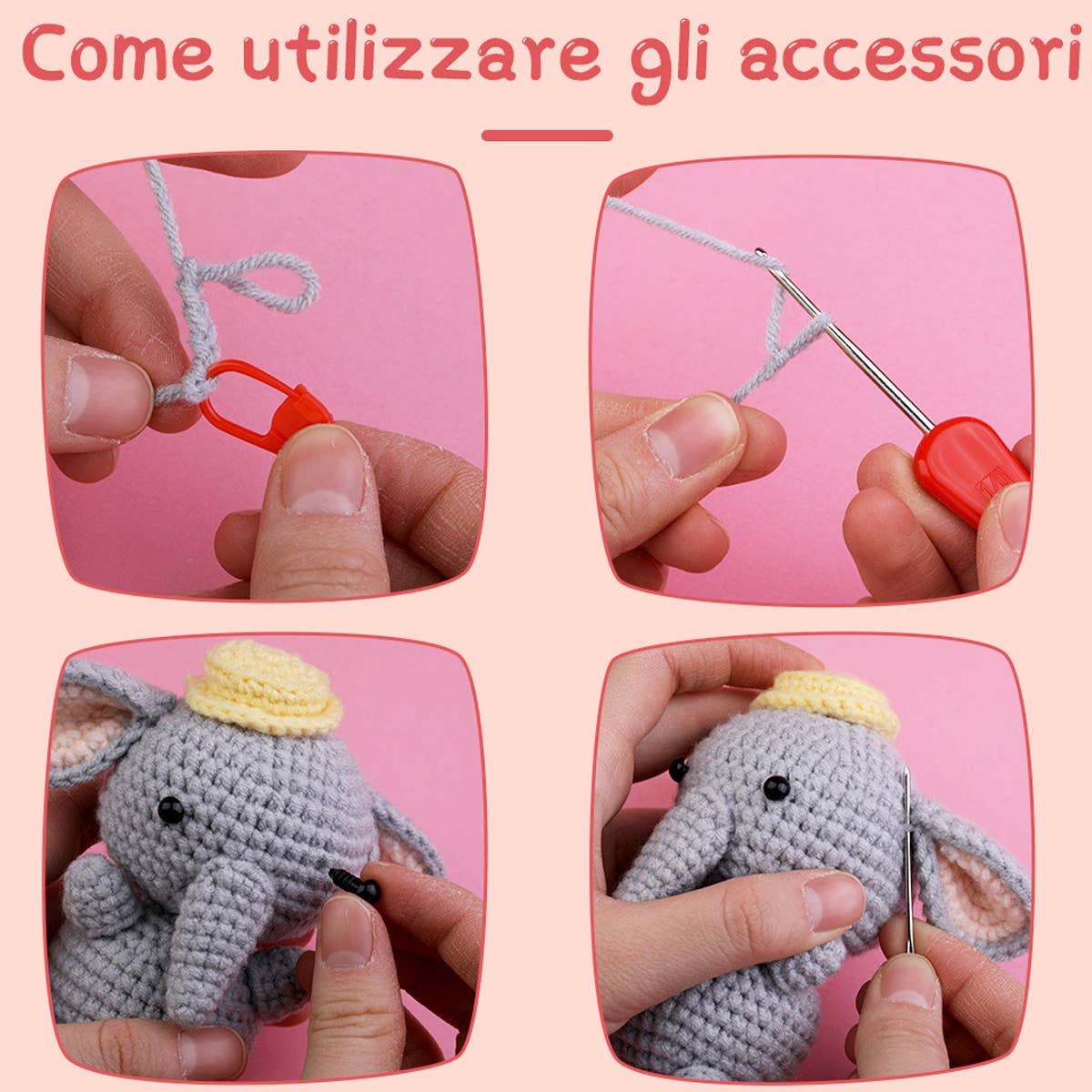 DECORATION ELEPHANT CROCHET MATERIAL PACK