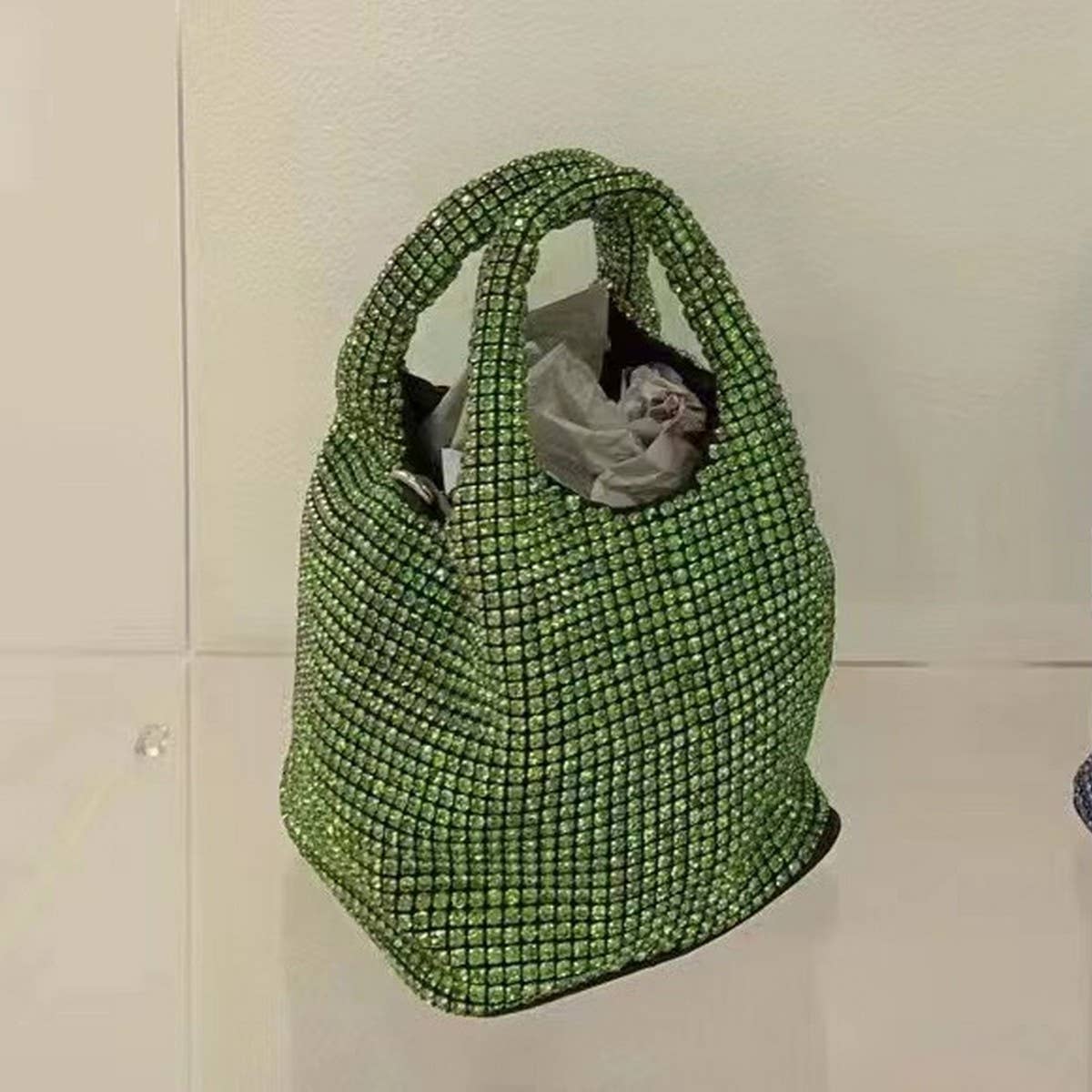 PORTABLE BUCKET BAG ELEGANT RHINESTONE EVENING BAG_CWAB3586