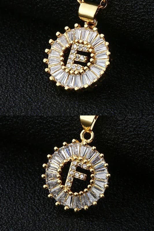 A-Z ALPHABET LETTER SUN PENDANT NECKLACE_CWAJE055-B20221