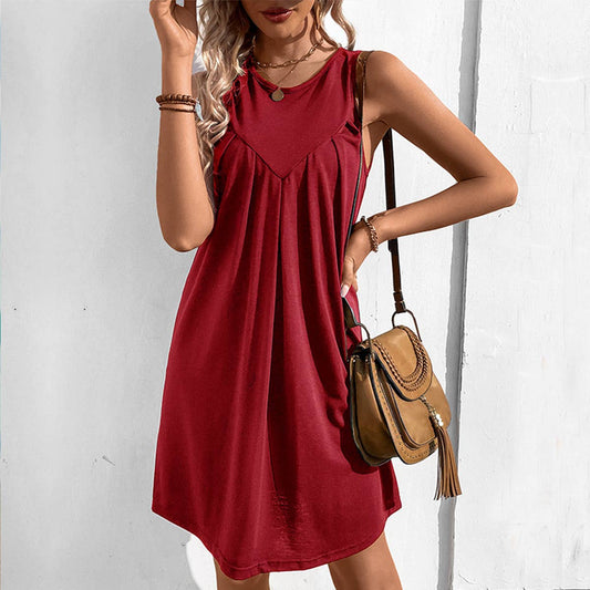 Draped sleeveless tank top skirt