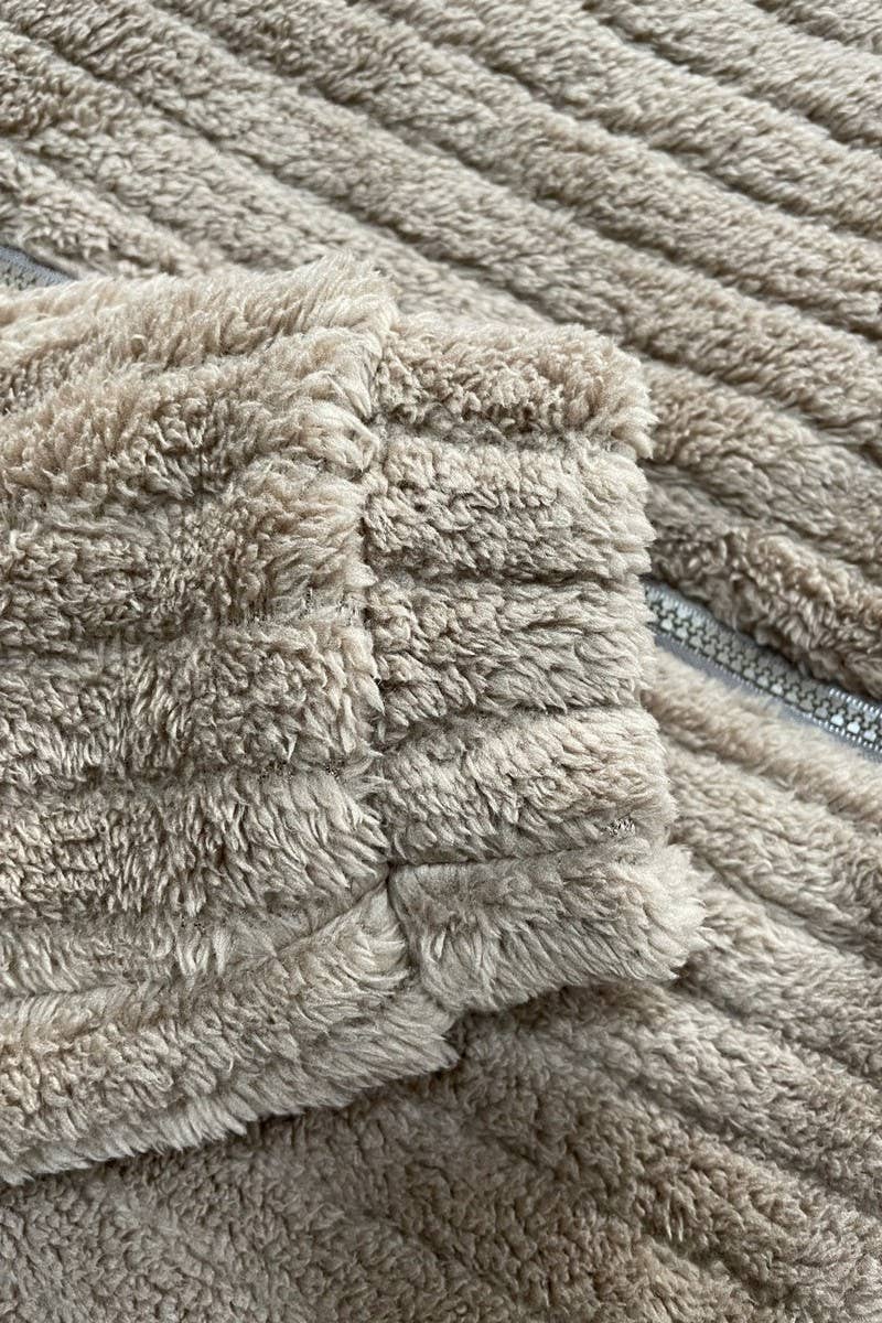 CWOCO00209_PLUSH CARDIGAN LAPEL SHORT COAT