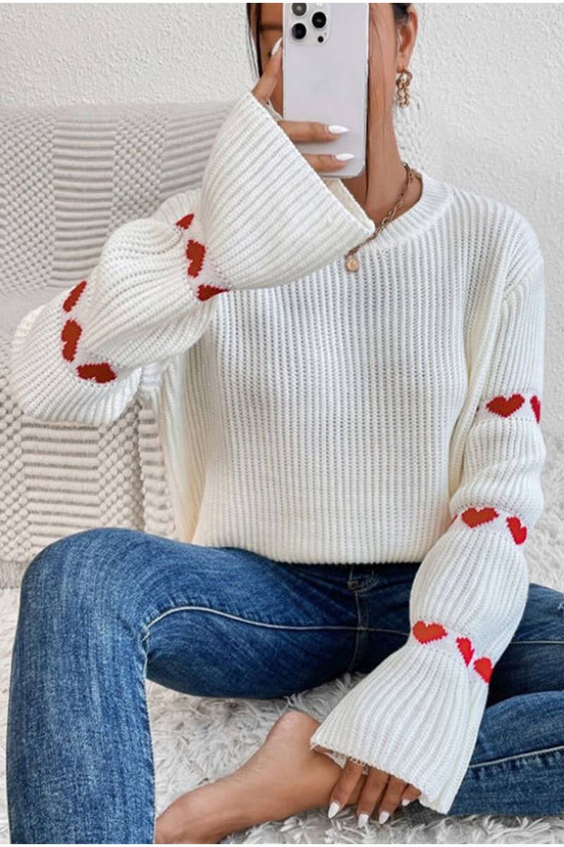 LONG SLEEVE STRIPED PULLOVER CREW-NECK SWEATER