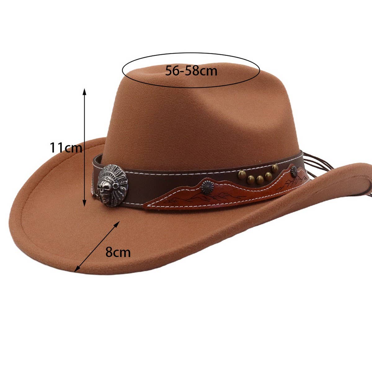 New Ethnic Style Wool Fedora Cowboy Jazz Hat_CWAH04497