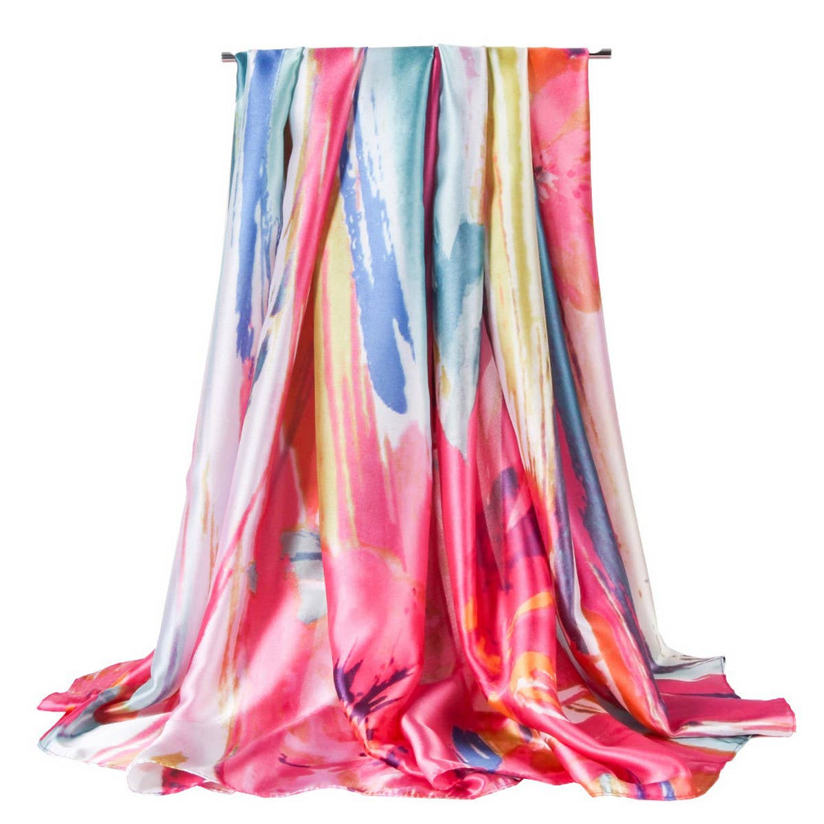 Lily Print Silk Scarf - Graffiti Style for Women