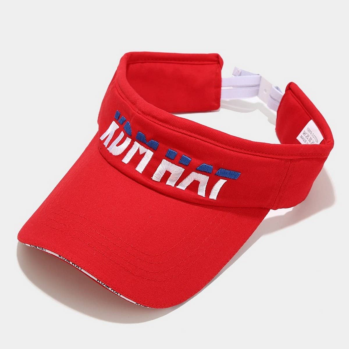 Extended Brim Sun Visor Hat with Letter Embroidery_CWAH3315