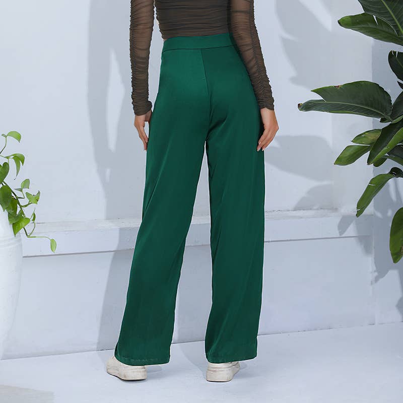 Fashion high-waisted wide-leg pants suit pants