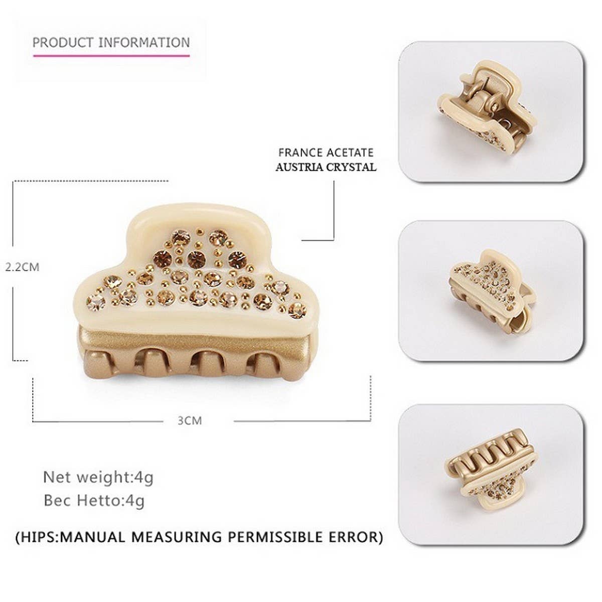 ACETATE DIAMOND MINI HAIR CLIP HAIR ACCESSORIES_CWAHA4241