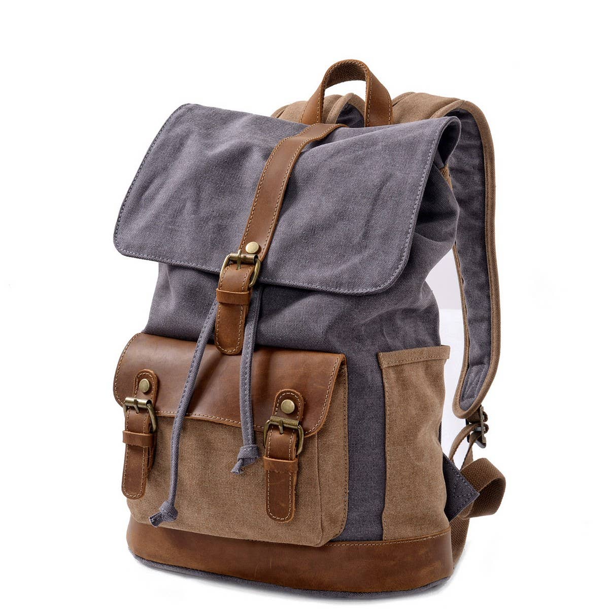 Men's Vintage Canvas Travel Hiking Backpack_CWAB5553