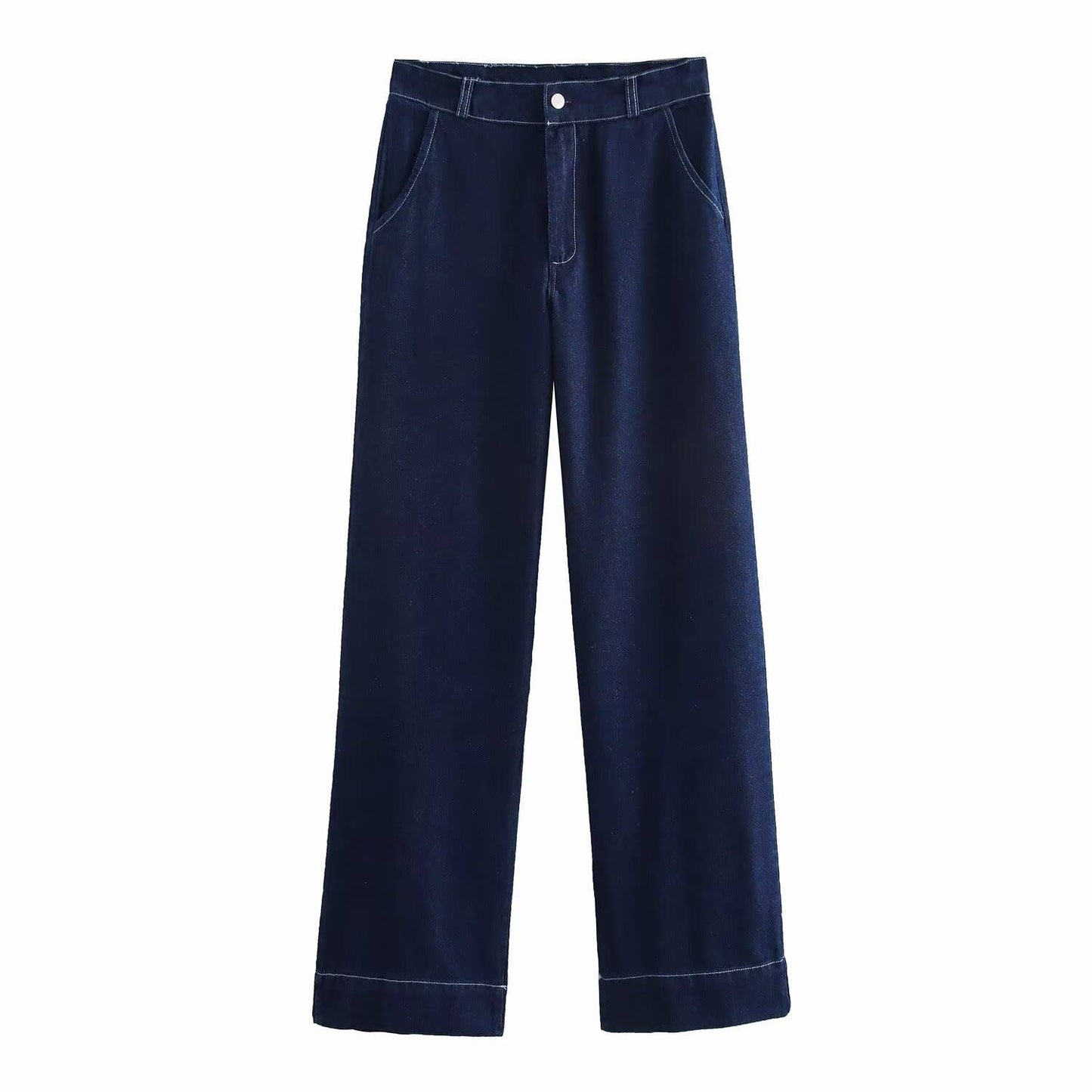 Loose belt top high-waisted trousers set