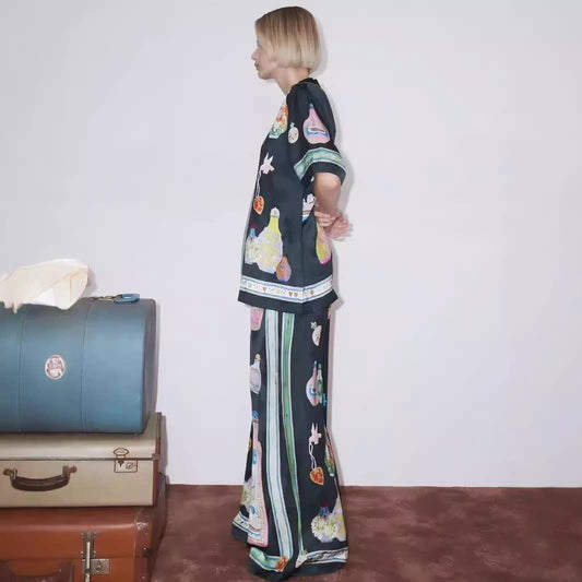 Personalized printed color matching casual suit